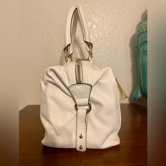 CROMIA Pure White Leather BAG PURSE SATCHEL - Brand NEW - GORGEOUS *TAKE A LOOK* - Picture 4 of 16